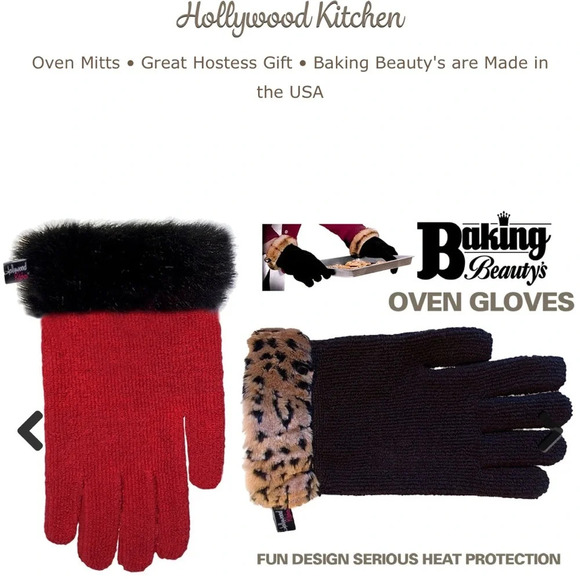 BAKING BEAUTY'S OVEN GLOVE black animal print NWT BY HOLLYWOOD KITCHEN - Picture 2 of 10